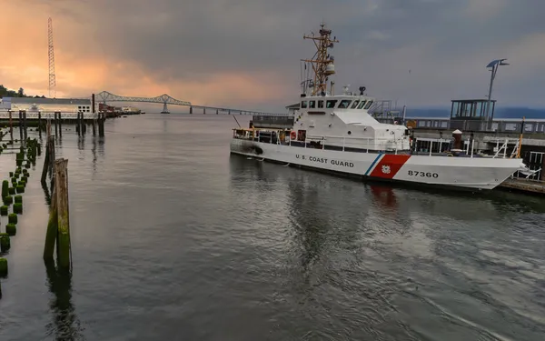 Astoria Bridge and Coast Guard Cutter